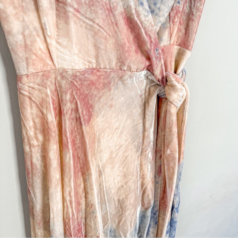 Free People Desert Flower Velvet Maxi Dress NWT XS Pink Blue Tie Dye - Picture 5 of 9